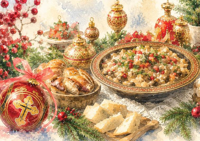 Orthodox christmas spread